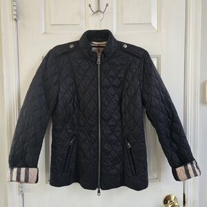 Burberry Brit Women's Black Quilted Mid-Length Jacket Coat S Small ($895 orig)